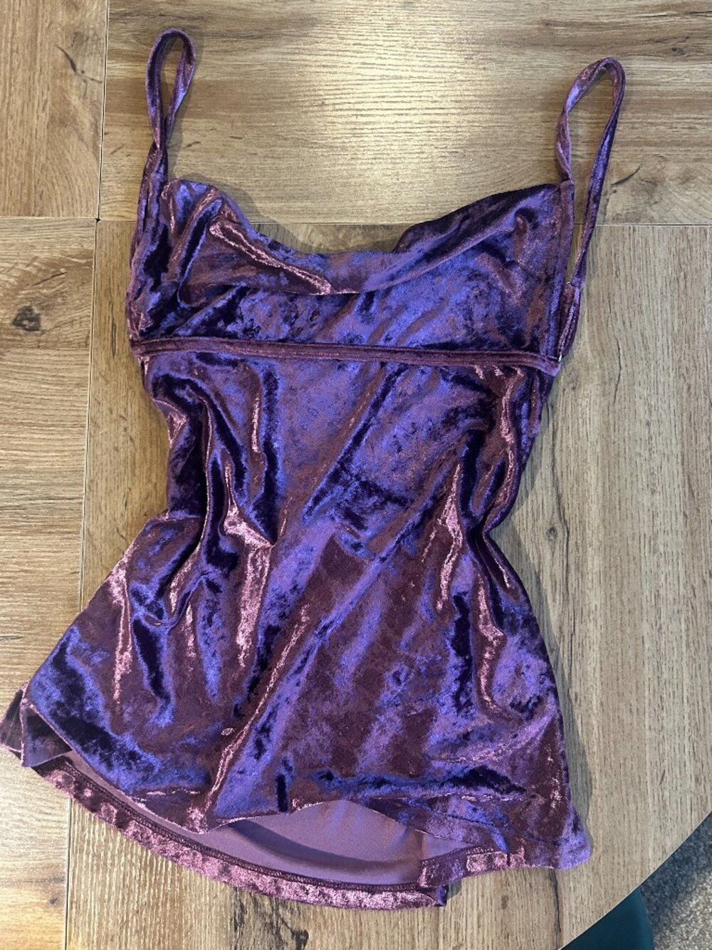 Free People All Night Velvet Top XS in Fig Jam Purple NWT